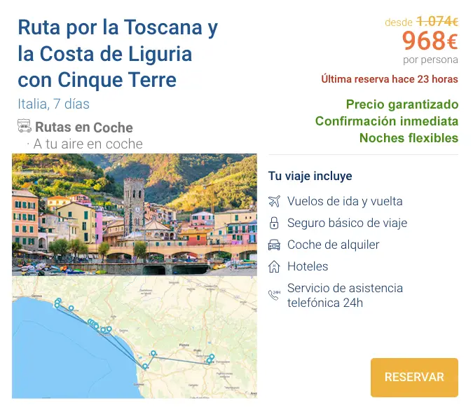 Ruta por la Toscana y la Costa de Liguria con Cinque Terre